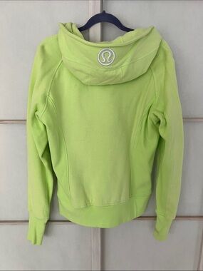 Lululemon Classic Scuba Full-Zip Hoodie Rare Lime Green Size 12 like New
